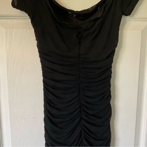 Guess Black Ruched Mini Dress - Picture 3 of 4